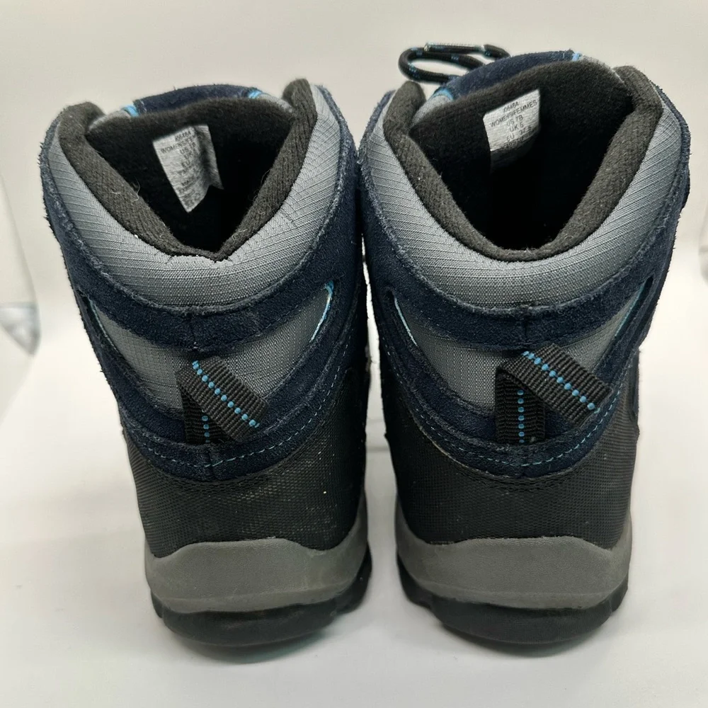 Lands End, Suede and Canvas‎ lace up blue hiking boots 7B EUC